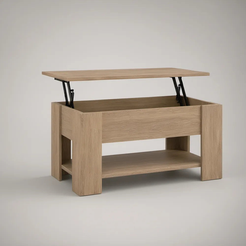 Konferenční stolek s výklopnou deskou v dekoru přírodního dubu, 100 × 50 × 45 cm